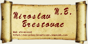 Miroslav Brestovac vizit kartica